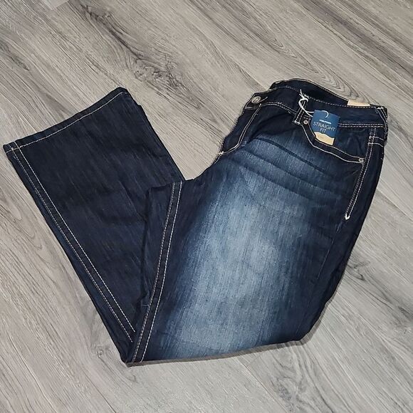 NWT Maurices Straight Ellie Slim Boot Dark Jeans - Picture 1 of 7